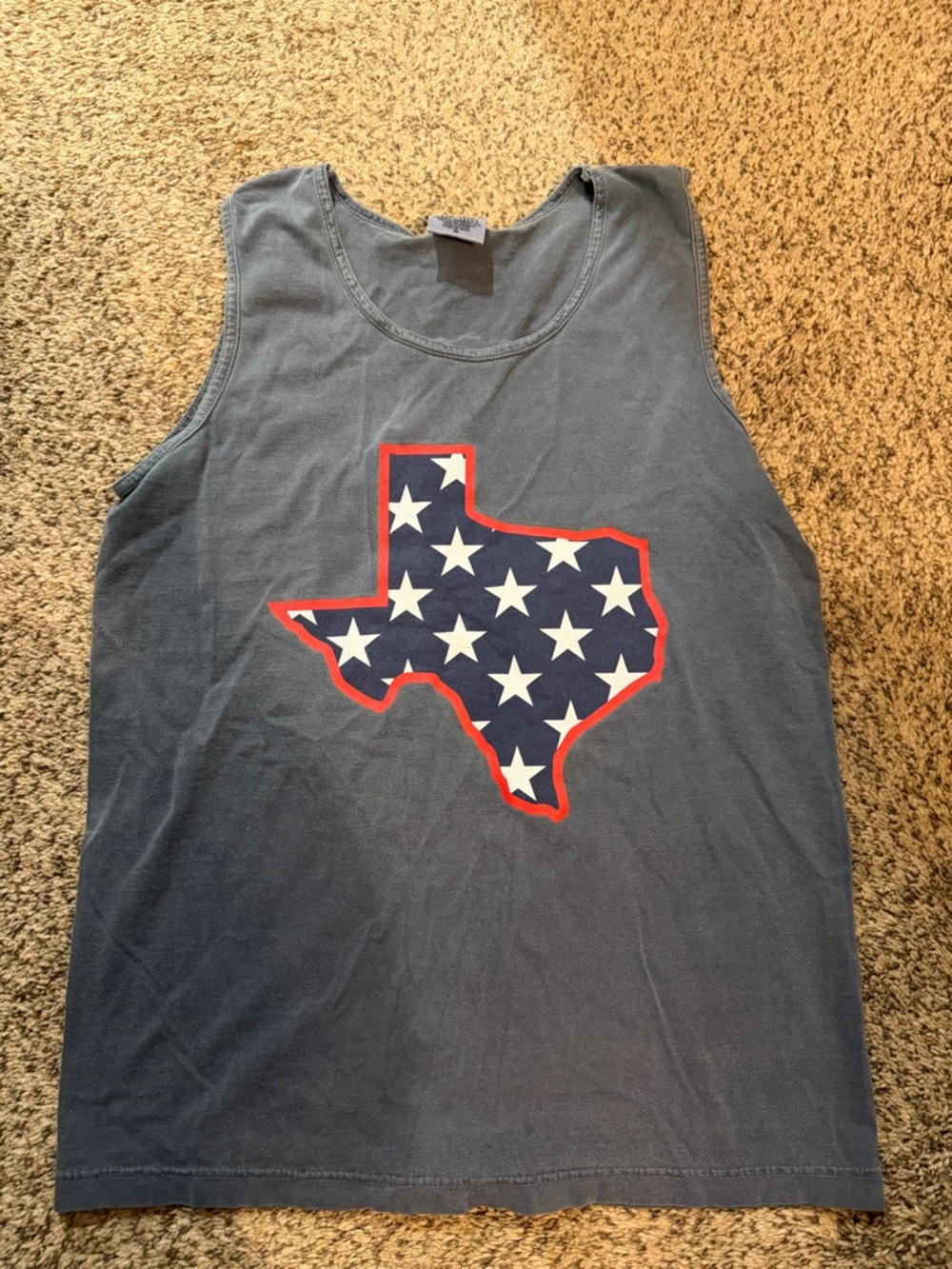 Navy Comfort Colors San Marvelous San Antonio Texas State Outline Tank Top